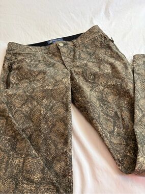Democracy Snake-Print Chinos in Brown and Tan Size 8